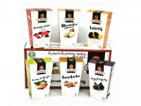Pack 6 estuches: Frutas de Aragón, Guindas, Leticias, Higos trufados, Almendras rellenas y Guirlache