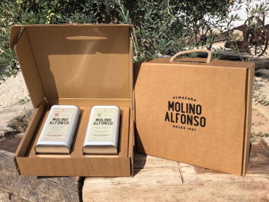 Maleta regalo de 2 aceites de oliva virgen extra Molino Alfonso